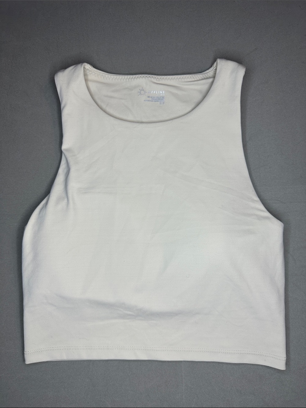 NWT Offline by Aerie Women’s Cream Sleeveless Crop Tank Top High neck S